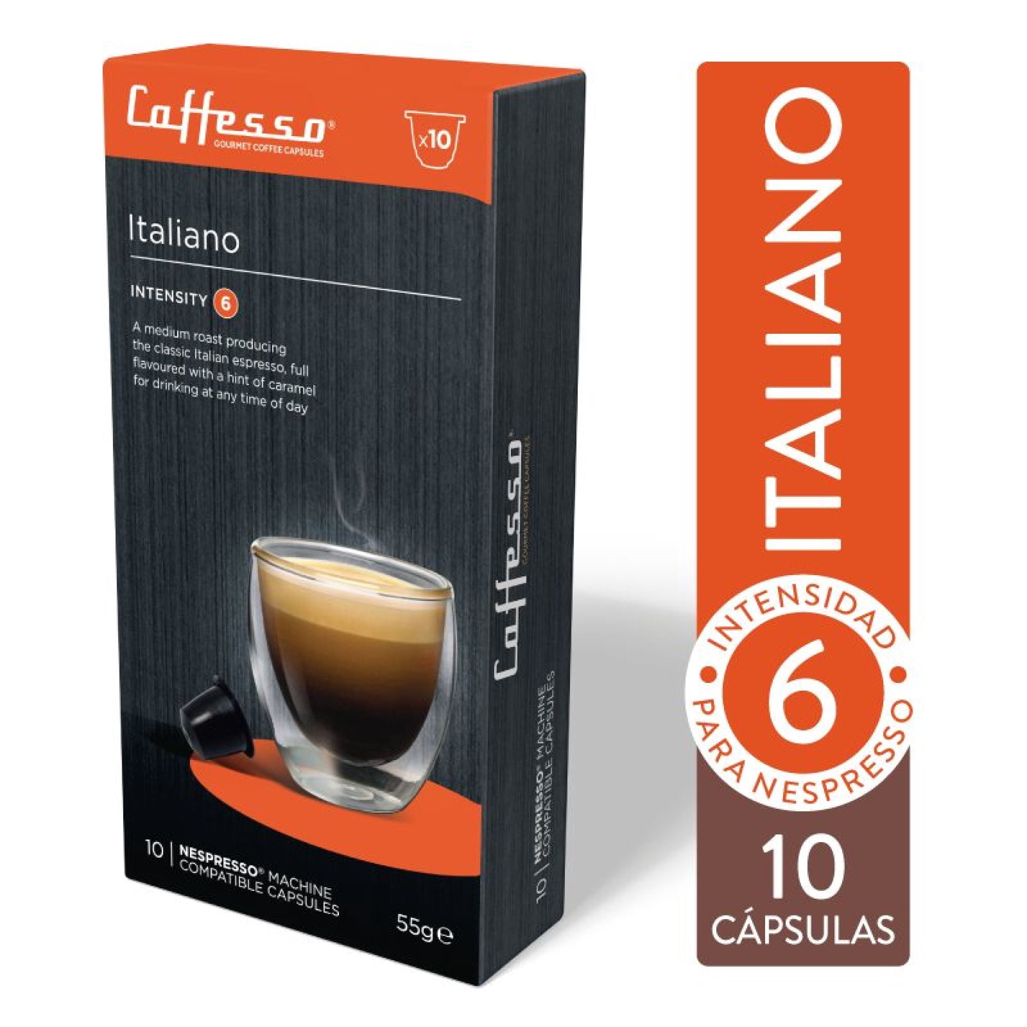 Capsulas Cafe Compatible Con Nespresso Italiano 6 10 un Caffesso