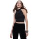 thumbnail image 1 of Peto Mujer Malla Halter Espalda Abierta Negro Corona, 1 of 5
