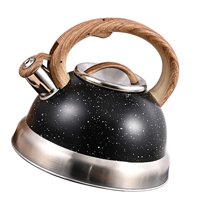 Magideal - Hervidor De Acero Inoxidable Con Silbido Fuerte, Se Calienta Rápidamente, Hervidor De Café Moderno, Tetera Para Senderismo, Barbacoa, Picnic Al Aire L Negro