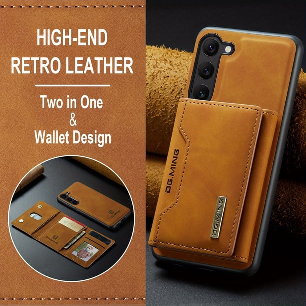 Wallet Case For Samsung Galaxy S23 Ultra / S23 / S23 Plus With Card Holder,Detachable Magnetic Faux Leather Kickstand Case With 8 Card Slots,Shockproof Cover
