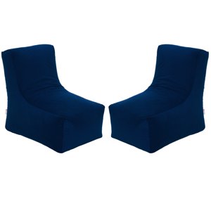 Bodevir - Set Pouf Tatto 1C Felpa Azul Marino
