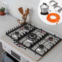 Line - Encimera Gas Licuado 5 Platos Acero Inox. Con Chispero + Kit De Instalación