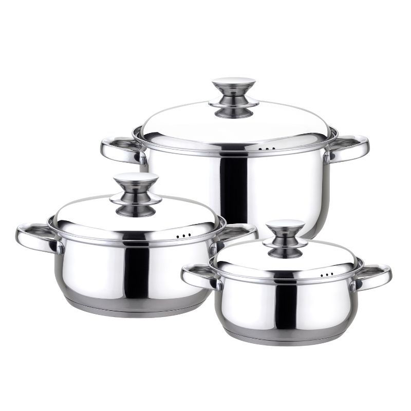 Batería De Cocina De Acero Inoxidable 6 Piezas Pavia