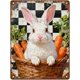 thumbnail image 1 of Letrero estaño metal conejo Pascua vintage conejo flor huevo primavera arte pared hogar granja cocina dormitorio 20x30cm, 1 of 6