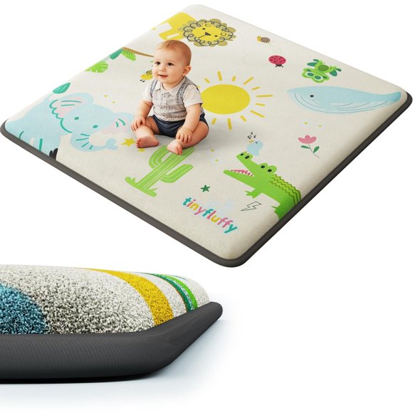 Alfombra de juego YJORIX 180x150 cm, 1,3 cm de grosor, terciopelo con diseño de selva