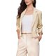thumbnail image 1 of INSPIRE CHIC Blazers Recortados para Mujeres 3/4 Manga Cuello con Solapa Chaqueta de Traje de Un Botón Casual de Negocios M Albaricoque, 1 of 6