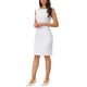 thumbnail image 4 of Vestido de mujer sin mangas de corte ajustado Inspire Chic, con escote barco, vestido para el trabajo, color blanco, 4 of 6