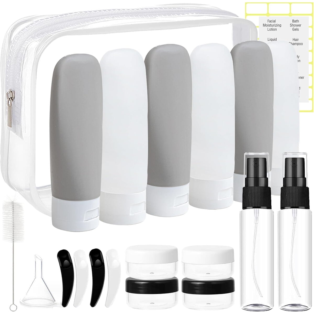 Set Botellas Viaje Dewsensi 20 Unidades Antiderrame Tsa
