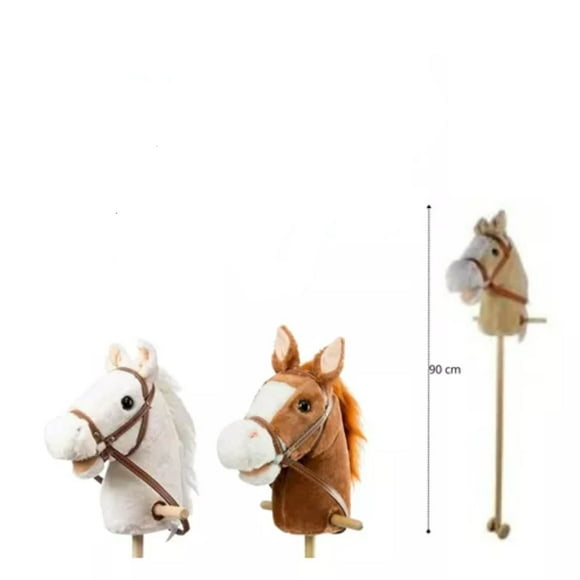 Caballo De Palo Felpa Con Sonidos Manillas Y Ruedas