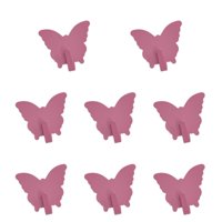 Bothyi - 8 Ganchos De Pared Con Forma De Mariposa, Resistentes, Para Toallas, Para Cocina, Oficina, Llaves, Color Rosa Y Rojo