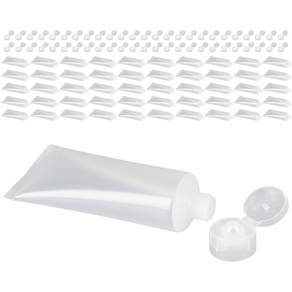 50 Uds tubo de loción vacío brillo belleza recargable Mini muestra de relleno con tapa exprimible para limpiador Facial bálsamo , Voltear 50g
