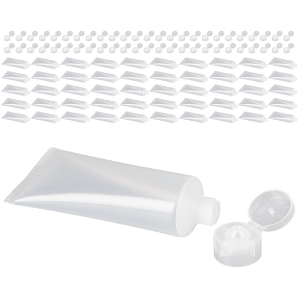 50 Uds tubo de loción vacío brillo belleza recargable Mini muestra de relleno con tapa exprimible para limpiador Facial bálsamo , Voltear 50g