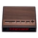 thumbnail image 5 of Reloj despertador Westclox estilo madera retro con pantalla LED roja, 5 of 7