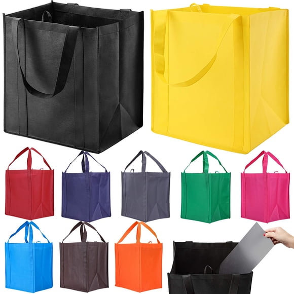 Bolsas de supermercado reutilizables NERUB con asa reforzada, paquete de 10
