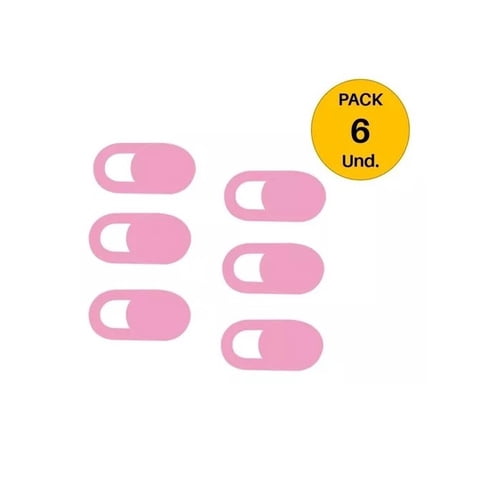 Genérico - Pack 6 Tapas Webcam Cover Antiespia Camara Tablet Notebook Rosado