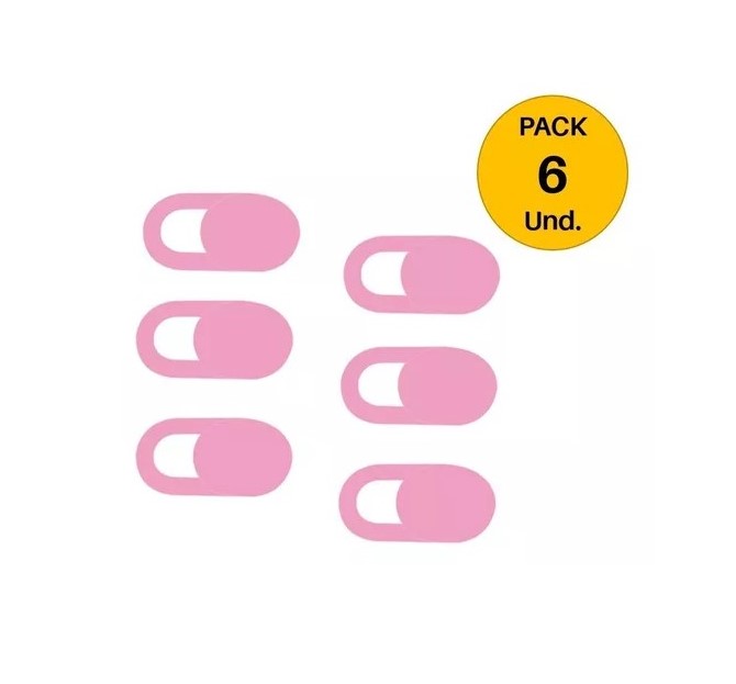 Genérico - Pack 6 Tapas Webcam Cover Antiespia Camara Tablet Notebook Rosado