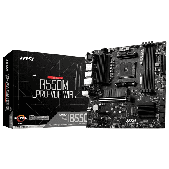 Placa Madre MSI PRO B550M PRO-VDH Wifi, AMD Socket AM4, B550, SATA 6Gb/s, 2xM.2, Micro-ATX, DDR4
