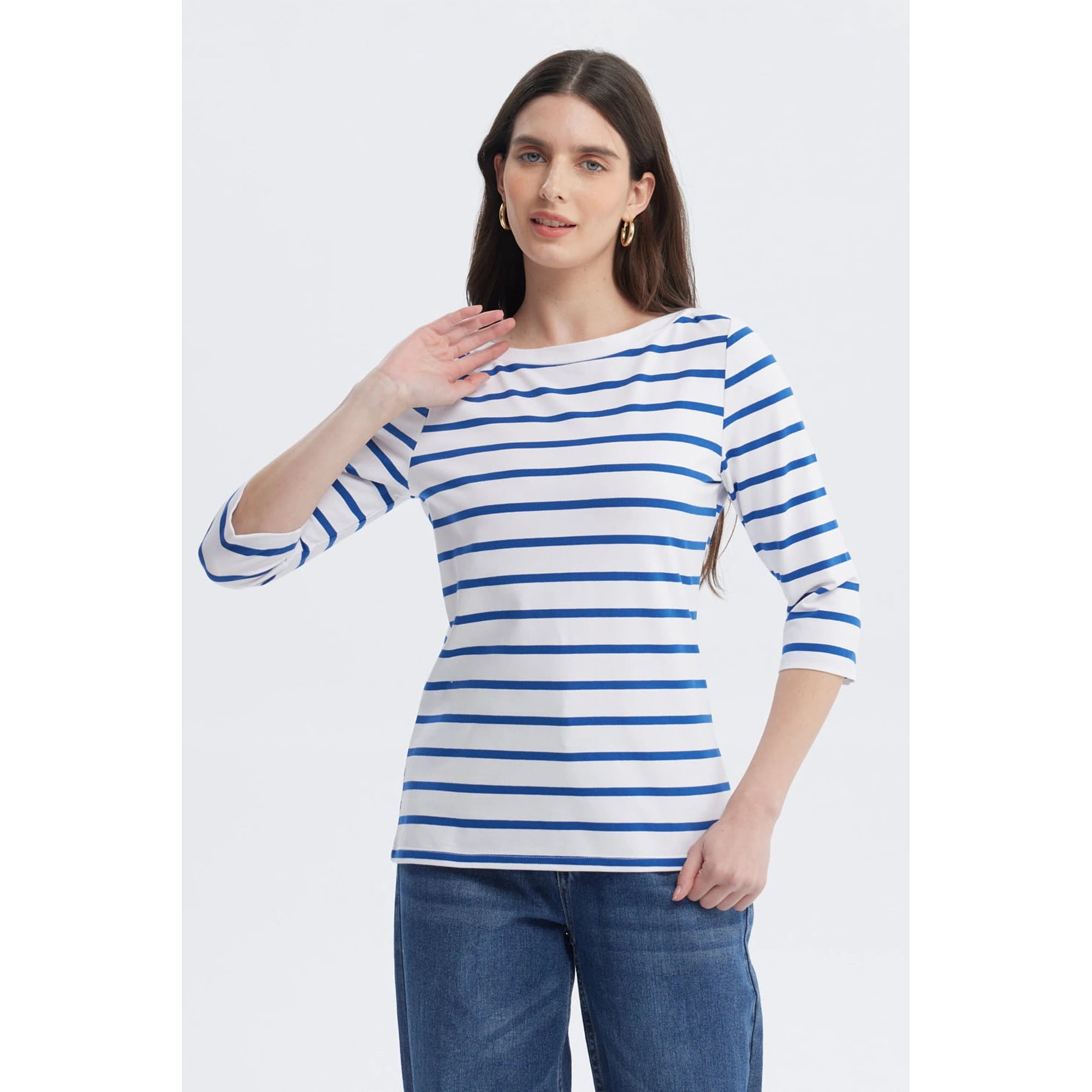 Fashionspark - Polera Mujer Print Rayas Azul