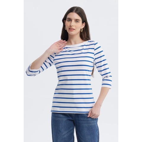 Fashionspark - Polera Mujer Print Rayas Azul