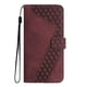 thumbnail image 5 of Funda tipo cartera para Nokia HMD Fusion con tarjetero, bolsillo para billetes, soporte, cierre magnético y correa para la muñeca, funda tipo folio con textura geométrica marrón, 5 of 5
