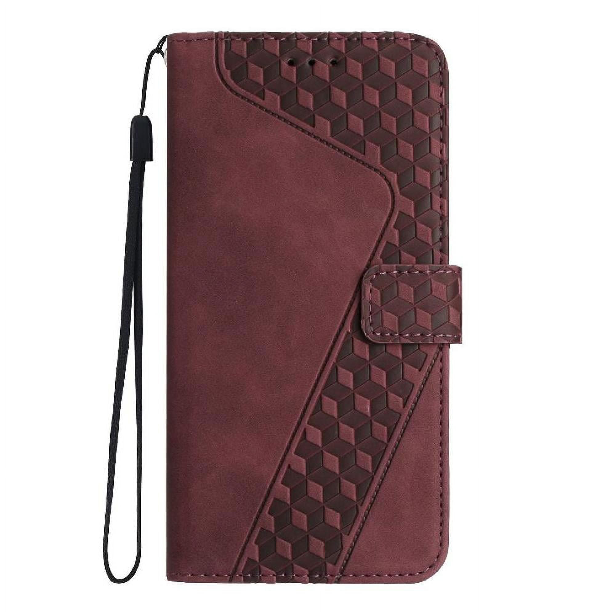 Foxdock - Funda Tipo Cartera Para Honor 300 Con Tarjetero, Bolsillo Para Billetes, Soporte, Cierre Magnético Y Correa Para La Muñeca, Funda Tipo Folio Con Textura Geométrica Marrón