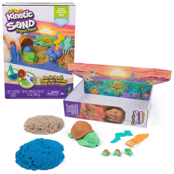 Juguete sensorial Kinetic Sand Project Planet Turtle Beach 414 ml