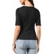 thumbnail image 3 of Tops de Cuello Cuadrado para Mujeres Manga Corta Ajustado Elegante Casual Blusa de Verano XL Negro, 3 of 6