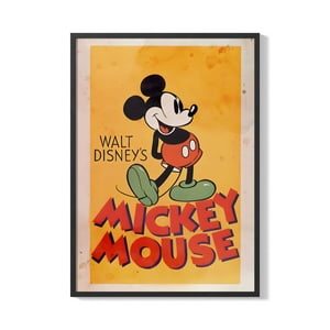Creango - Cuadro Poster Enmarcado Mickey Mouse Disñeo 5 Decorativo