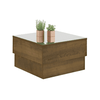 Exit - Mesa De Centro Cuadrada Vidrio Parati Pino