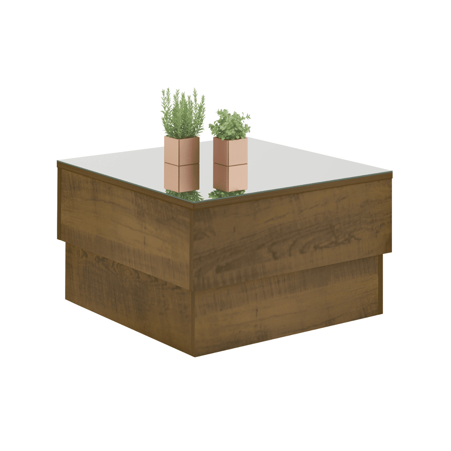 Exit - Mesa De Centro Cuadrada Vidrio Parati Pino