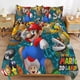 thumbnail image 1 of Super Mario Bed Duvet Cover Microfiber Bedding Sets 3D Printed Lightweight 3 Piece Comforter Sets for Kids Boys Girls, 1 of 5