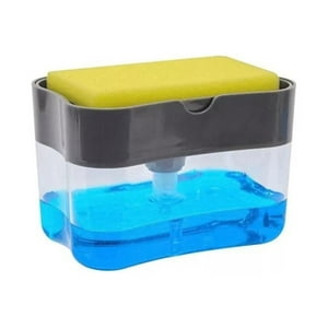 Total Click - Dispensador De Jabon Lavaloza Esponja Con Recipiente 385Ml
