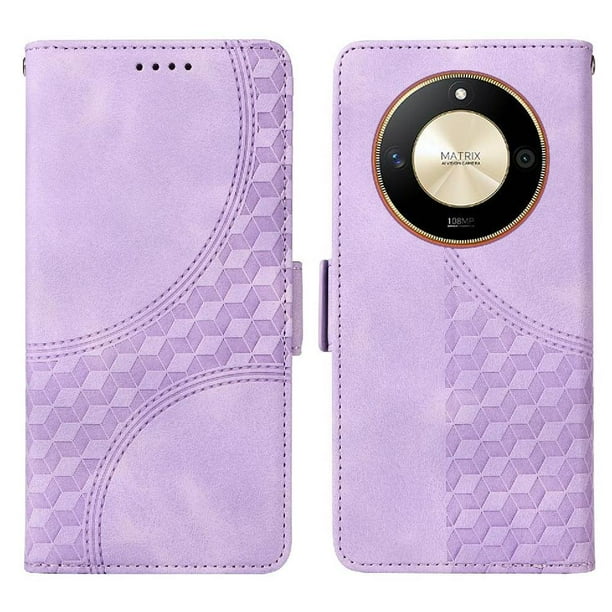 Carcasa FOXDOCK Honor Magic 6 Lite de cuero PU, diseño acolchado clásico, protección contra caídas y rayones