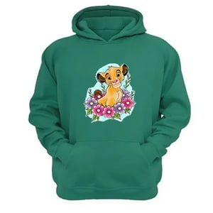 Genérico - Polerón Canguro El Rey De La Selva Verde Aguamarina Talla M Unisex