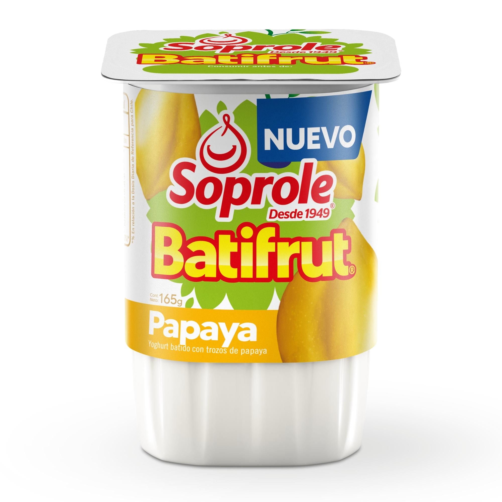 Yoghurt Batido Batifrut Trozos De Papaya 165 g Soprole