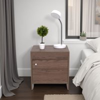 Tuhome - Velador 1 Puerta Colore 41,6X40X35 Cm Milan Y Blanco