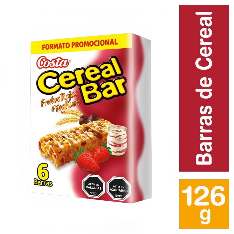 Barra De Cereal Frutos Rojos Y Yoghurt Pack 6 Un 126 g Costa