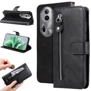 Gangxun - Funda Con Cremallera Para Oppo Reno 11 5G, Carcasa Cartera De Cuero Pu Con Soporte Y Tarjetero