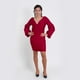 thumbnail image 1 of Vestido ajustado manga larga color burdeo Talla M Mujer, 1 of 3