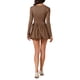 thumbnail image 3 of INSPIRE CHIC Vestido Mini de Mujer Cuello Redondo Mangas Largas Fiesta Club Ajustado Falda de Burbuja Vestido de Cóctel Corto L Caqui, 3 of 6