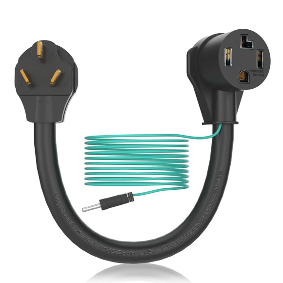 Adaptador de secadora HUBRV 46 cm 50 A a 30 A con cable de tierra verde