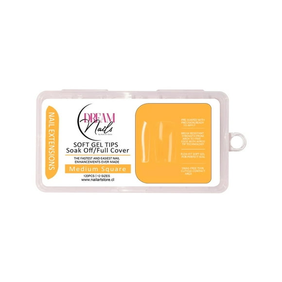 Tips Uñas Soft Gel Medium Square 120 Unidades