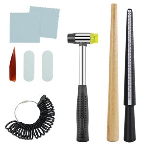 Bothyi - 9X Ring Sizer Jewelry Herramientas De Medición Kit Martillo Anillos Mandril Set Equipo