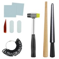 Bothyi - 9X Ring Sizer Jewelry Herramientas De Medición Kit Martillo Anillos Mandril Set Equipo