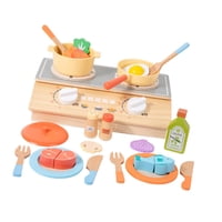 Magideal - Juego De Cocina De Simulación, Juego De Madera Para Niños, Casa Con Utensilios De Cocina, Juguetes Para Aprender, Pascua, Escuela, Guardería, Cumpleañ