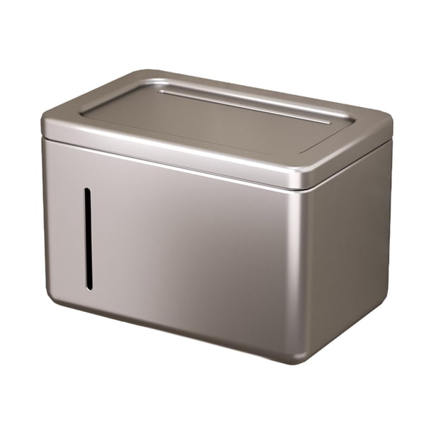 Dispensador de Papel Higiénico Montado en La Pared, Caja de Pañuelos Sin Perforaciones, Práctico Y Elegante, Soporte para Pañuelos para Baños Públicos Gris