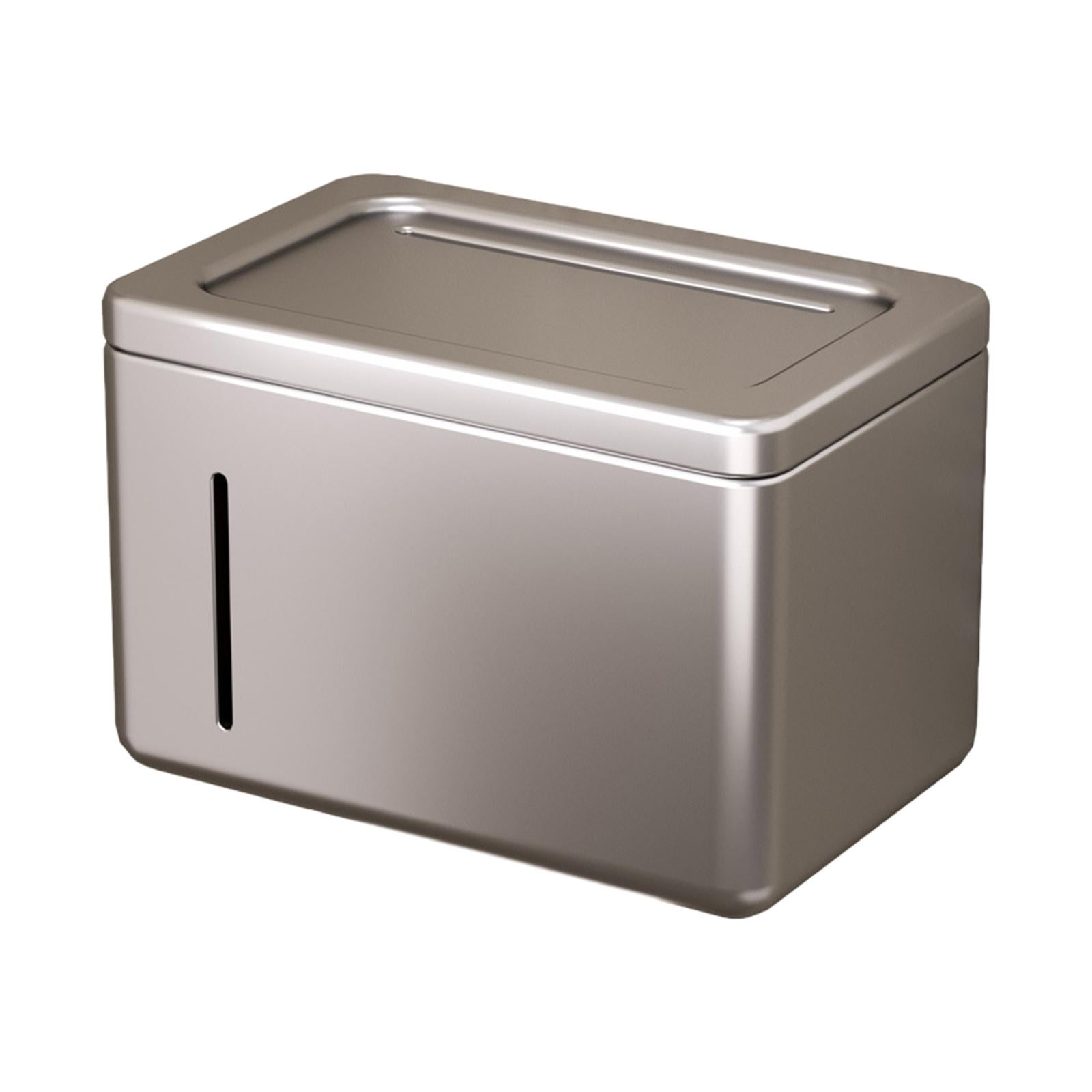 Magideal - Dispensador De Papel Higiénico Montado En La Pared, Caja De Pañuelos Sin Perforaciones, Práctico Y Elegante, Soporte Para Pañuelos Para Baños Públicos Gris