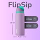 thumbnail image 3 of Termo Botella Termica Agua Acero Inoxidable Temper FlipSip 1 Litro Lila + Extra Tapa, 3 of 3