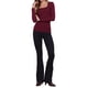 thumbnail image 2 of INSPIRE CHIC Tops con Cuello Cuadrado para Camisas de Manga Larga para Mujer Camiseta Básica de Moda Otoñal XL Rojo Intenso, 2 of 6