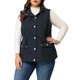 thumbnail image 1 of Agnes Orinda Chaquetas de Chaleco sin Mangas con Capucha para Mujer de Talla Grande con Cremallera, Botón y Cintura con Cordón 3X Azul Marino, 1 of 9